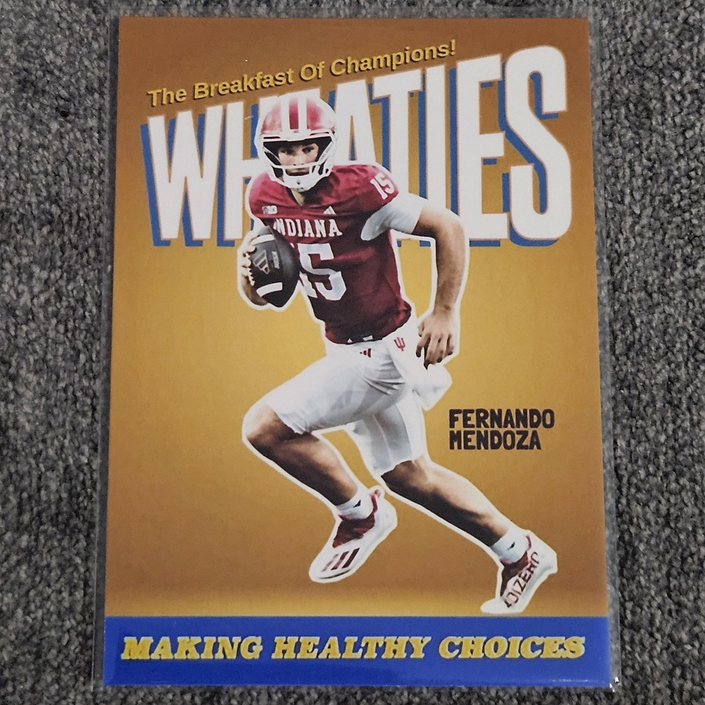 Fernando Mendoza CUSTOM Fan Art Made Wheaties Football Card Las Vegas Raiders